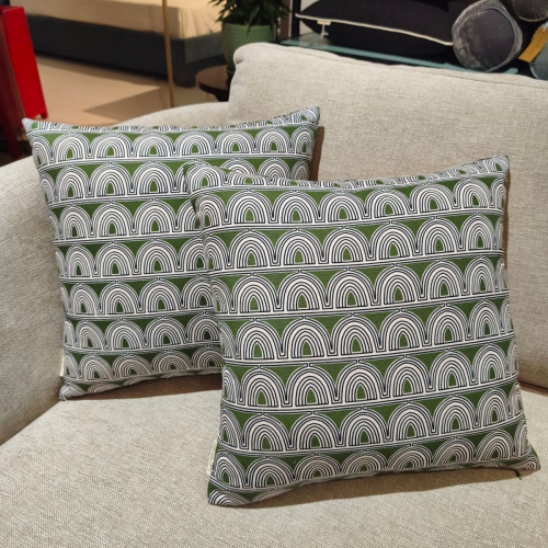 Green Arch Pattern Pillow /GH01