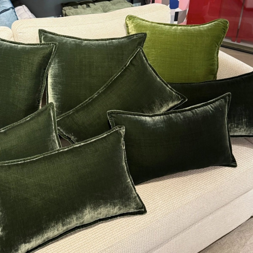 Jade Green velvet pillow/GNT