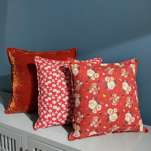 Red Floral pillow/GH01